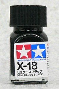 TAMIYA 琺瑯系油性漆 10ml 半光澤黑色 X-1